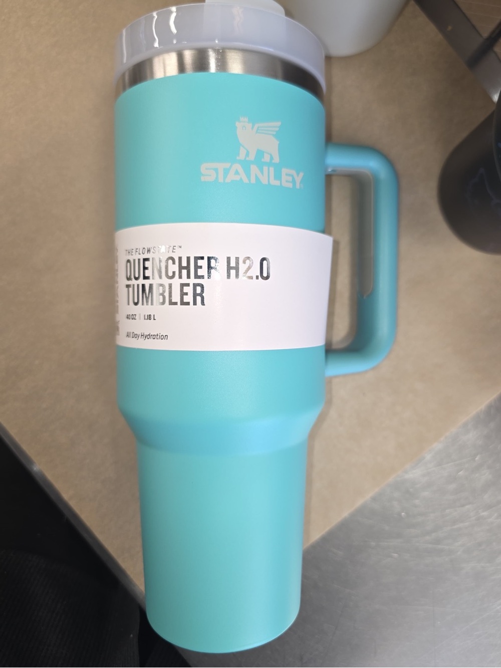 Stanley 40oz turquoise rare cup cold flow state tumbler blue viral quencher - Picture 1 of 3
